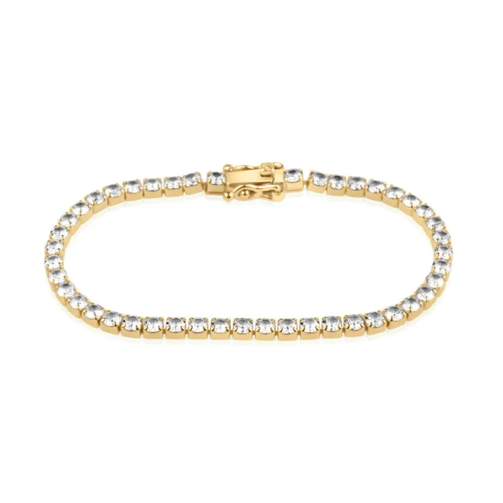 Gourmette rivière Excellence Plaqué Or 18K 3Mic