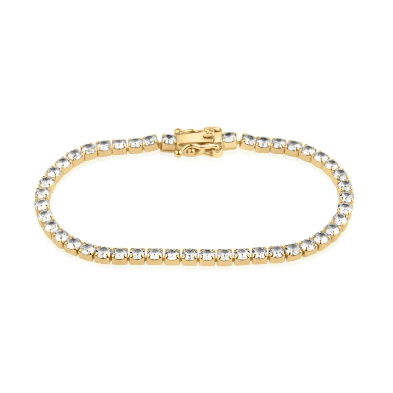 Gourmette rivière Excellence Plaqué Or 18K 3Mic