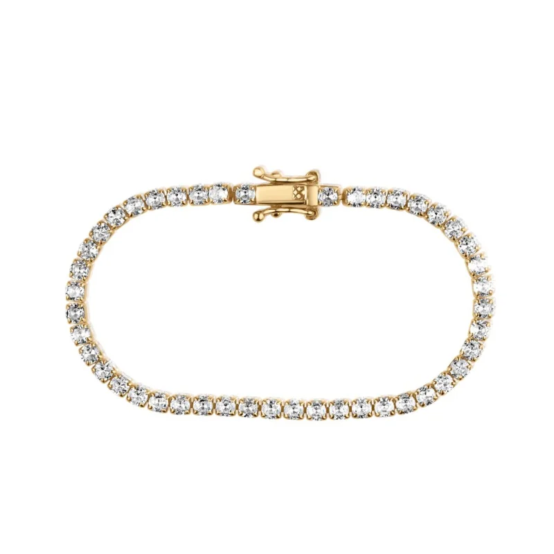 Gourmette rivière Excellence Plaqué Or 18K 3Mic