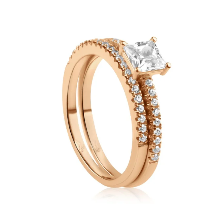 Solitaire & alliance Excellence Argent 925 R.Gold 2