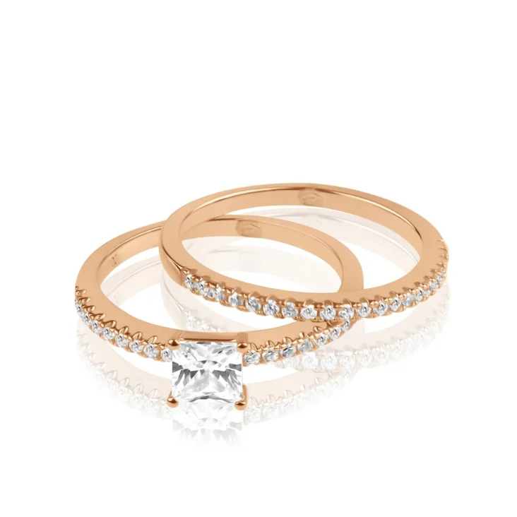 Solitaire & alliance Excellence Argent 925 R.Gold