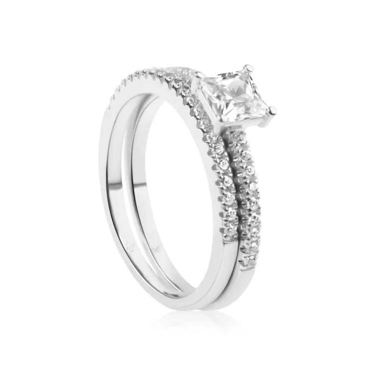 Solitaire & alliance Excellence Argent 925 Rh 2