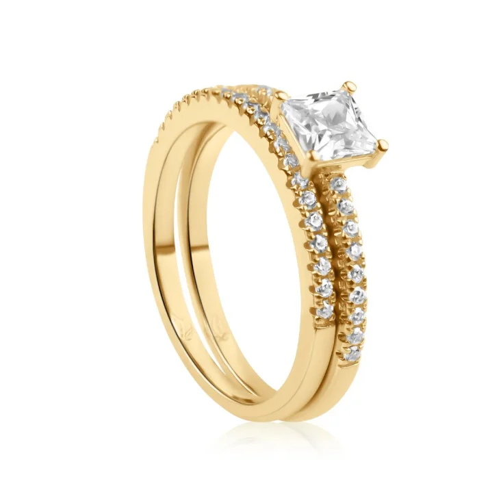 Solitaire & alliance Excellence Plaqué Or 18K 3Mic 2