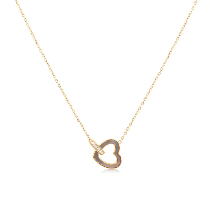 Collier cœur Excellence Plaqué Or 18K 3Mic & MOP
