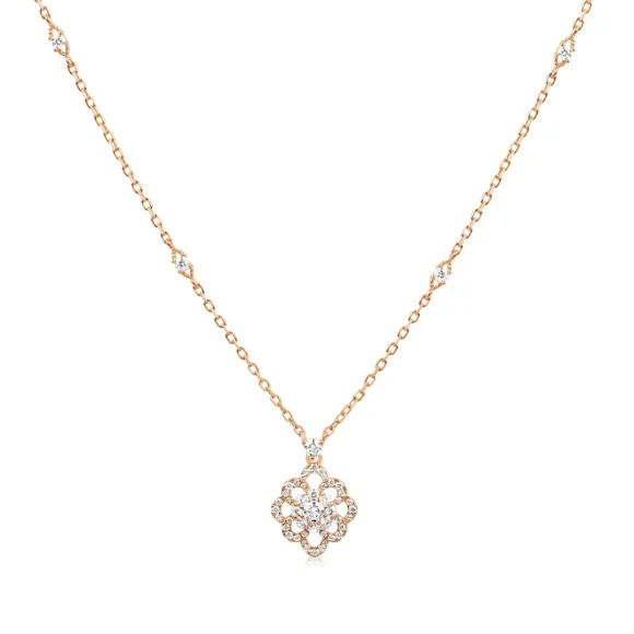 Collier flower Excellence Argent 925 R.Gold