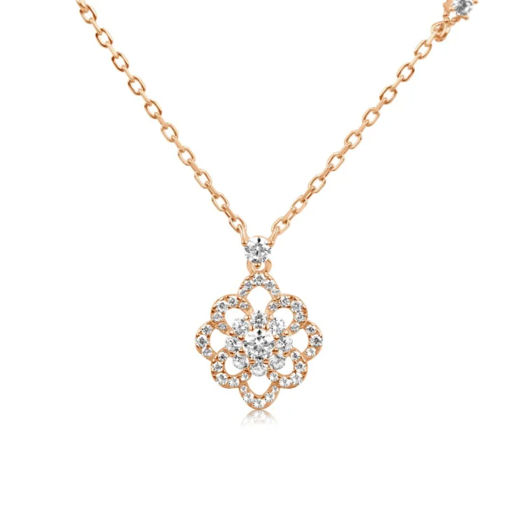 Collier flower Excellence Argent 925 R.Gold 2