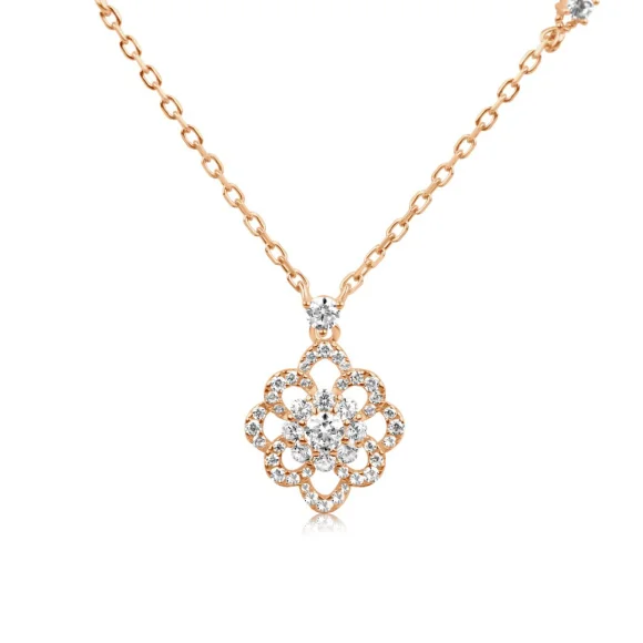 Collier flower Excellence Argent 925 R.Gold