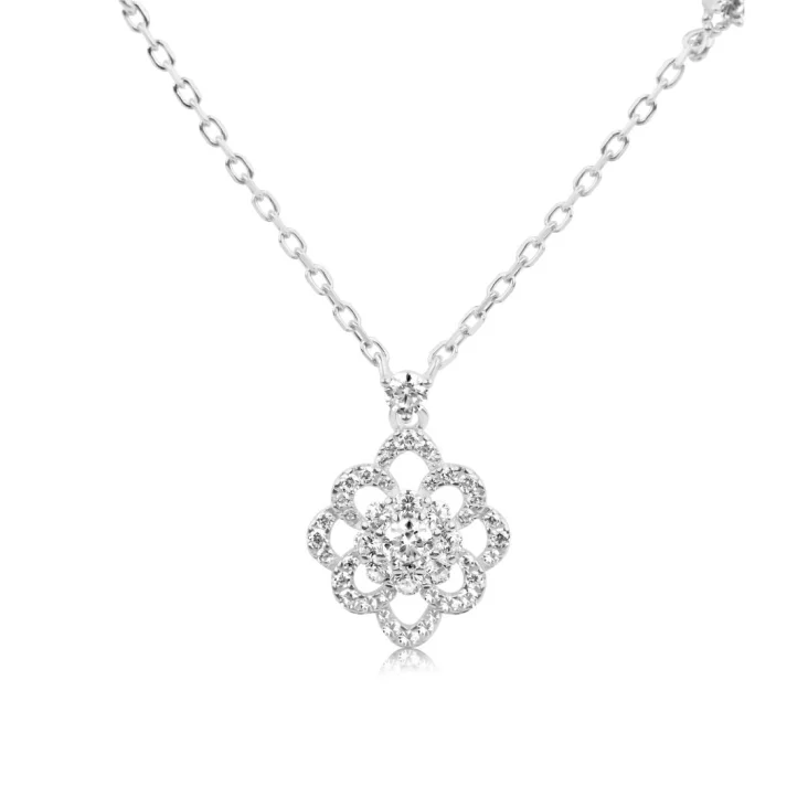 Collier flower Excellence Argent 925 Rh 2