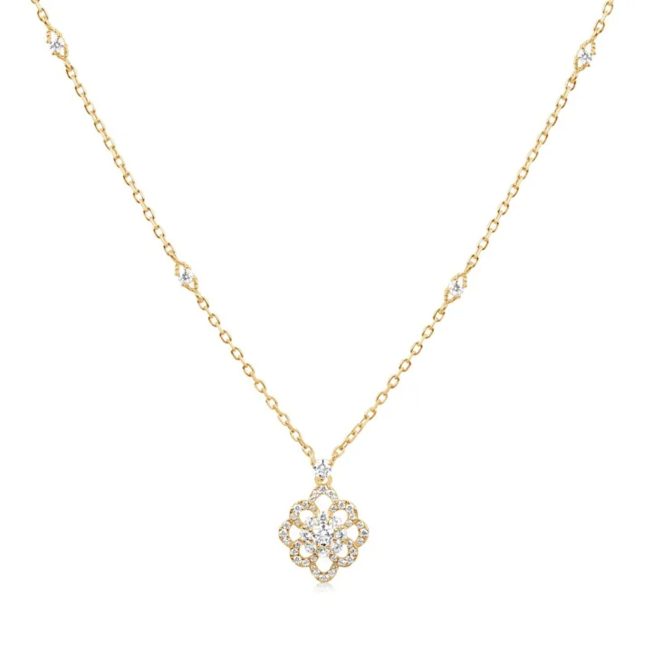Collier flower Excellence Plaqué Or 18K 3Mic