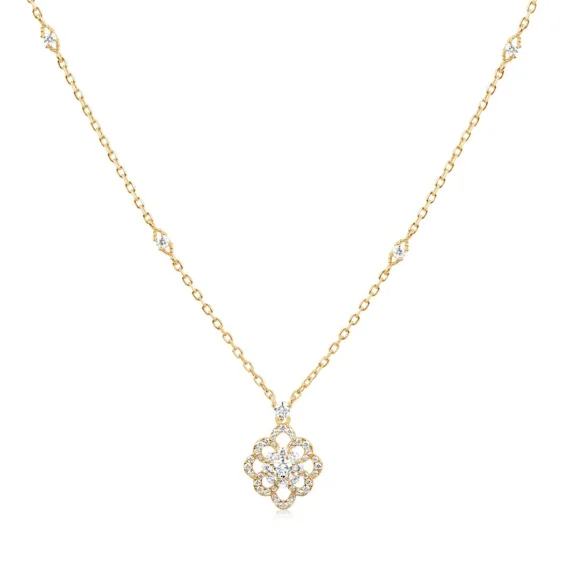 Collier flower Excellence Plaqué Or 18K 3Mic