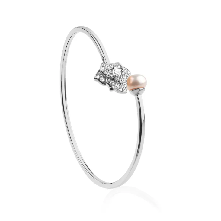 Bracelet Jonc flower Excellence Argent 925 Rh & FWP 2