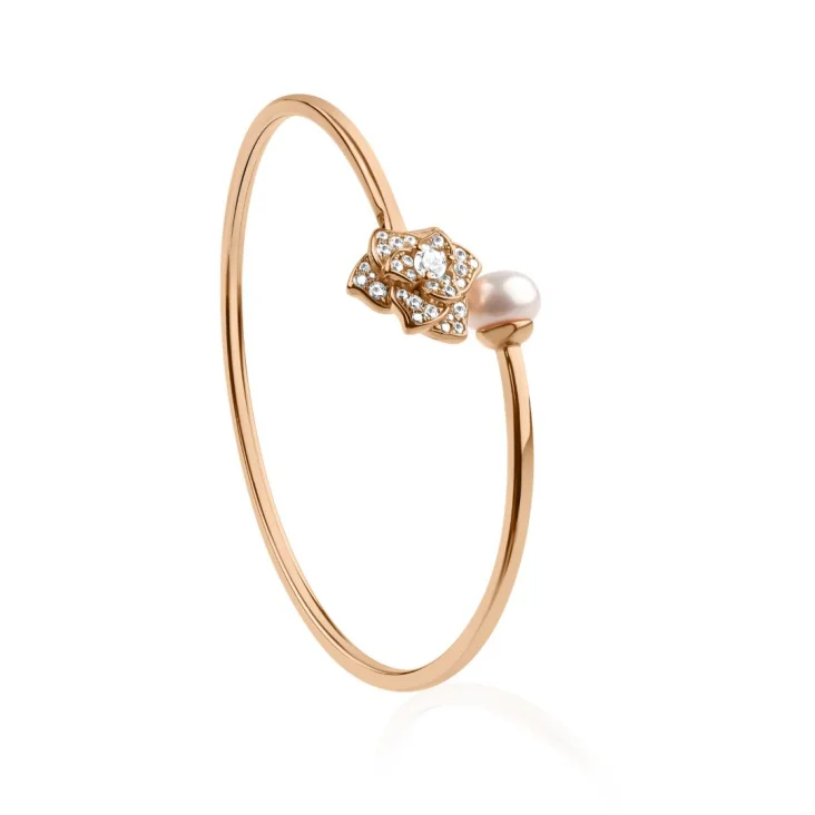 Bracelet Jonc flower Excellence Argent 925 R.Gold & FWP 2