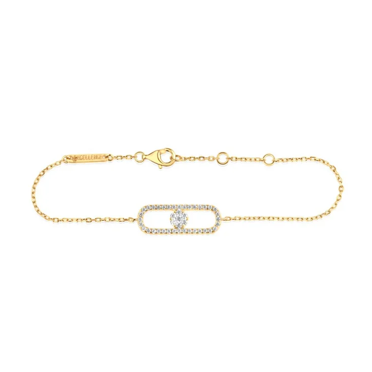 Gourmette marguerite Excellence Plaqué Or 18K 3Mic