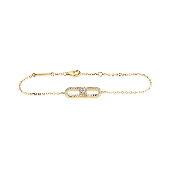 Gourmette marguerite Excellence Plaqué Or 18K 3Mic
