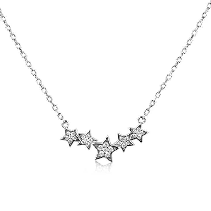 Collier étoiles Excellence Argent 925 Rh 2