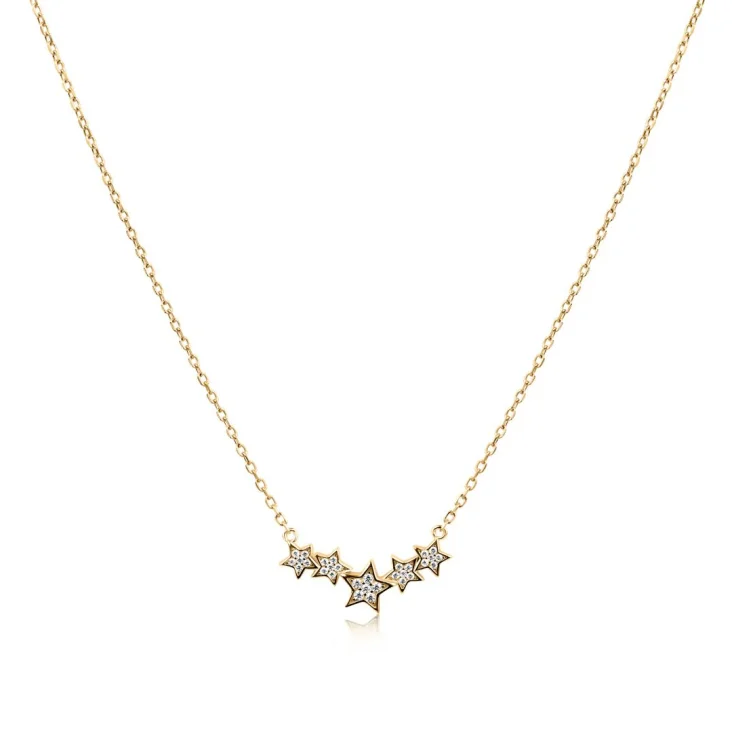Collier étoiles Excellence Plaqué Or 18K 3Mic