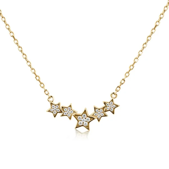 Collier étoiles Excellence Plaqué Or 18K 3Mic