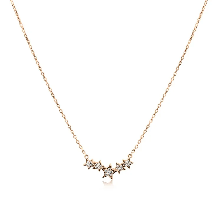 Collier étoiles Excellence Argent 925 R.Gold