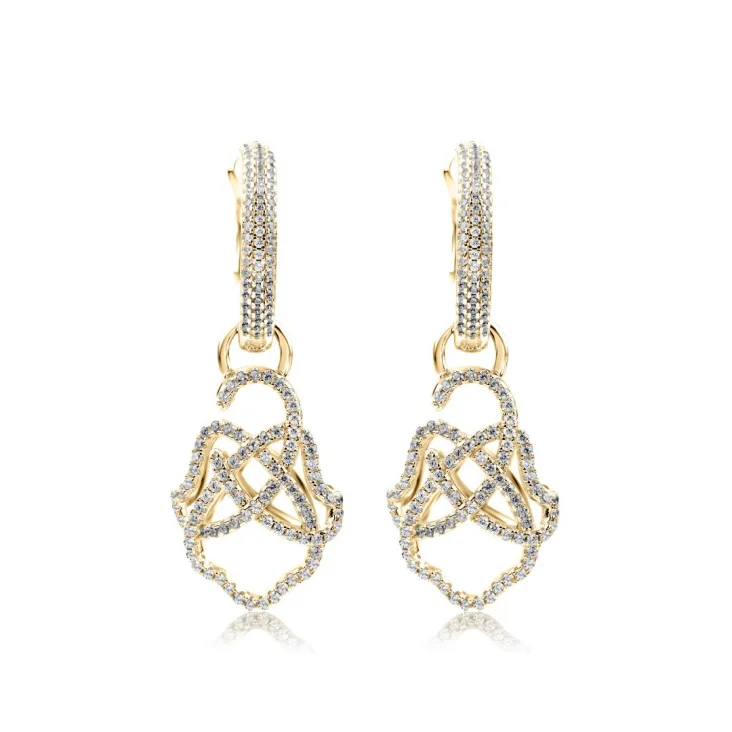 Créoles khmissa pendantes Excellence Plaqué Or 18K 3Mic