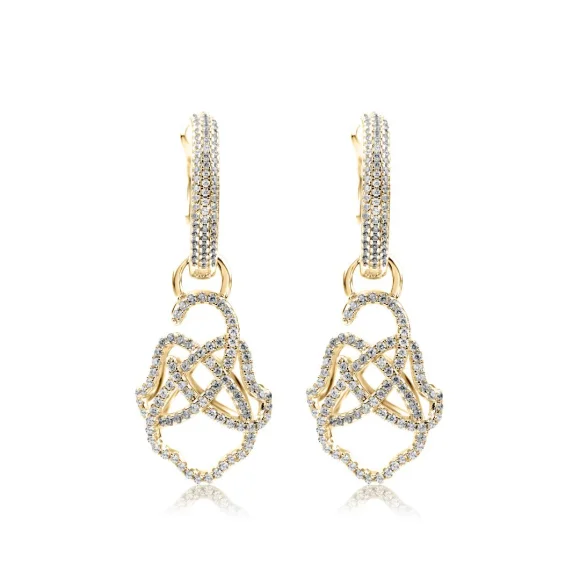 Créoles khmissa pendantes Excellence Plaqué Or 18K 3Mic