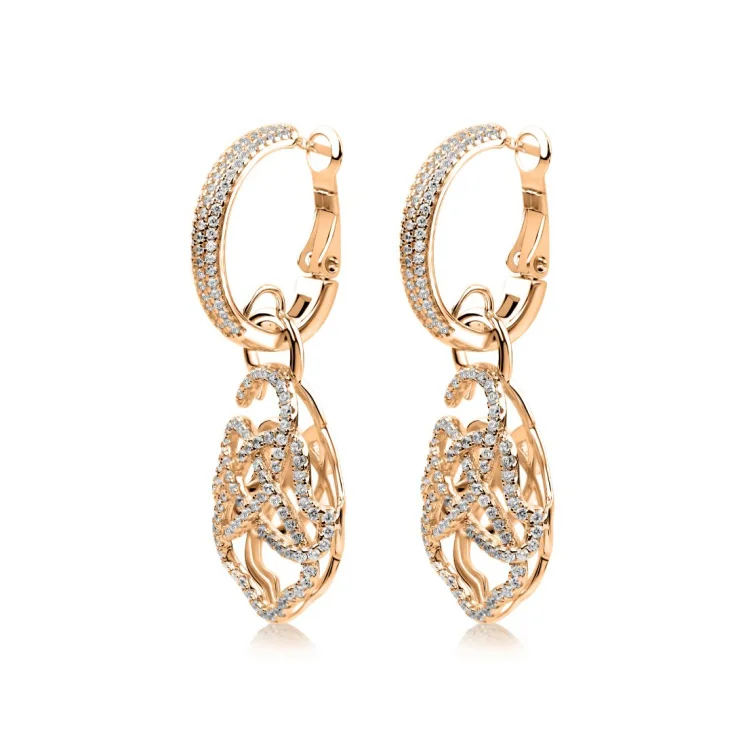 Créoles khmissa pendantes Excellence Argent 925 R.Gold 2