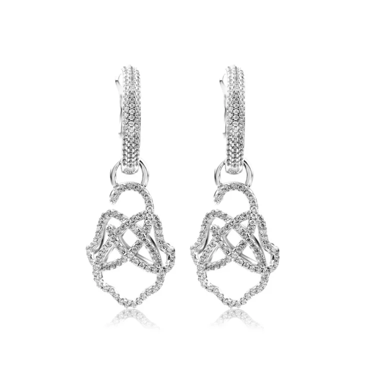 Créoles khmissa pendantes Excellence Argent 925 Rh