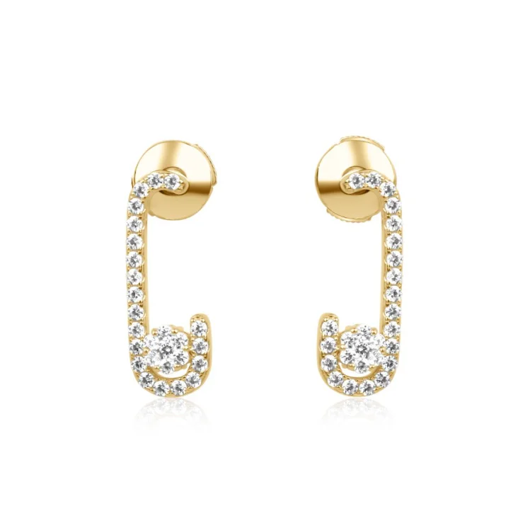 Boucles d'oreilles marguerite Excellence Plaqué Or 18K 3Mic