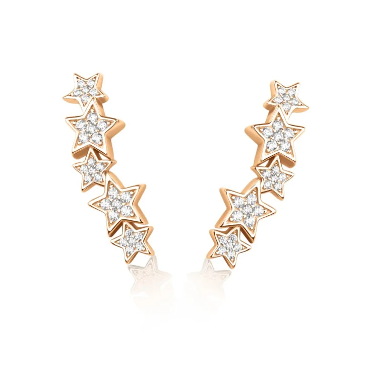 Boucles d'oreilles étoiles Excellence Argent 925 R.Gold