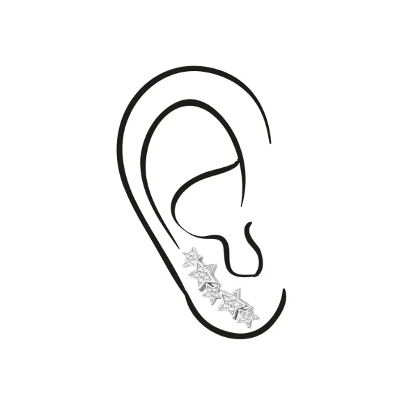 Boucles d'oreilles étoiles Excellence Argent 925 Rh