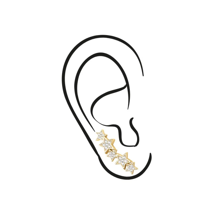 Boucles d'oreilles étoiles Excellence Plaqué Or 18K 3Mic 2
