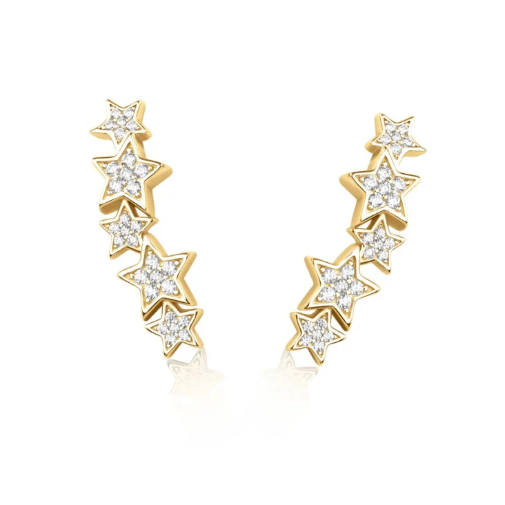 Boucles d'oreilles étoiles Excellence Plaqué Or 18K 3Mic