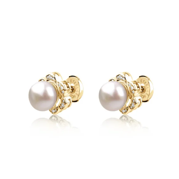 Puces d'oreilles Flower Excellence Plaqué Or 18K 3Mic+D24 & FWP