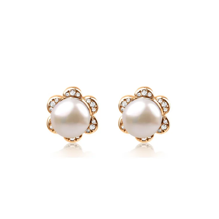Puces d'oreilles Flower Excellence Argent 925 R.Gold & FWP