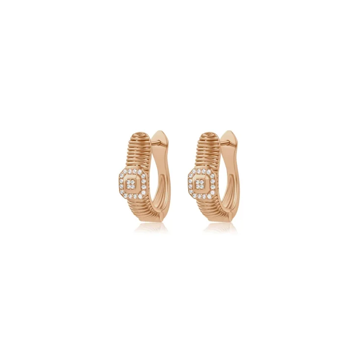 Créoles Excellence Or rose 750/1000 & Diamants