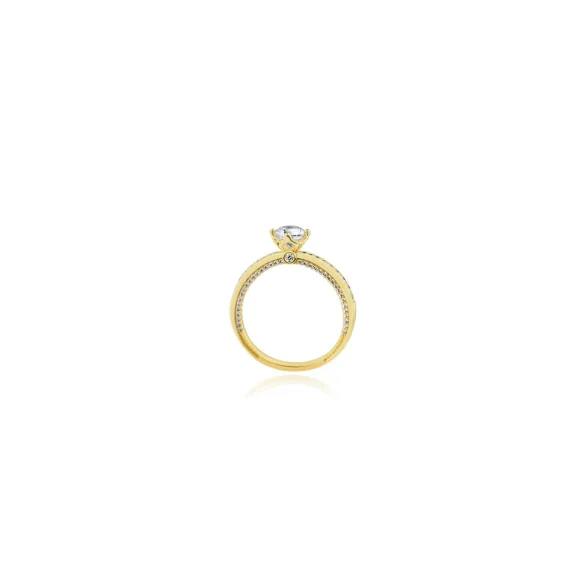 Bague solitaire Excellence Plaqué Or 18K 3Mic