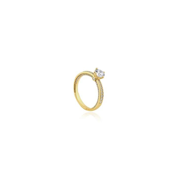 Bague solitaire Excellence Plaqué Or 18K 3Mic 2