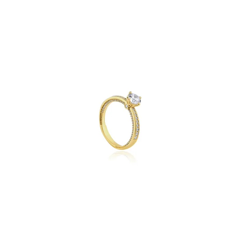 Bague solitaire Excellence Plaqué Or... Bague solitaire Excellence Plaqué Or...