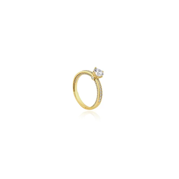 Bague solitaire Excellence Plaqué Or 18K 3Mic