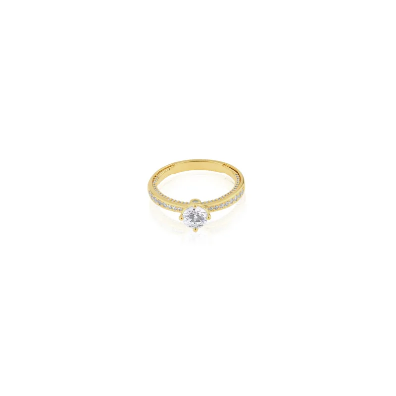 Bague solitaire Excellence Plaqué Or... Bague solitaire Excellence Plaqué Or...