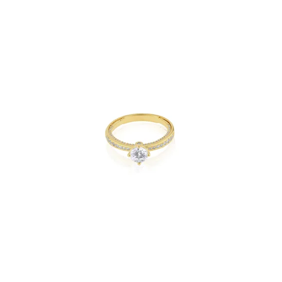 Bague solitaire Excellence Plaqué Or 18K 3Mic