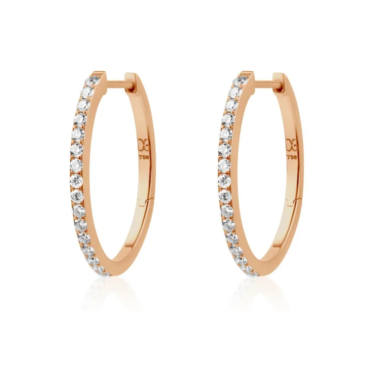 Créoles Excellence Or rose 750/1000 & Diamants