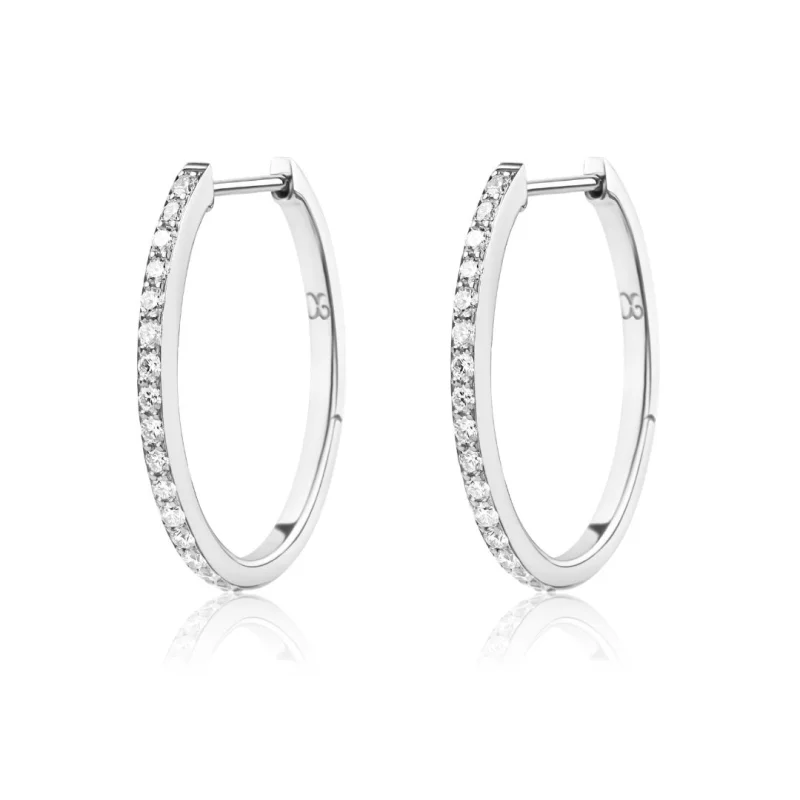 Créoles Excellence Or gris 750/1000 &... Créoles Excellence Or gris 750/1000 &...