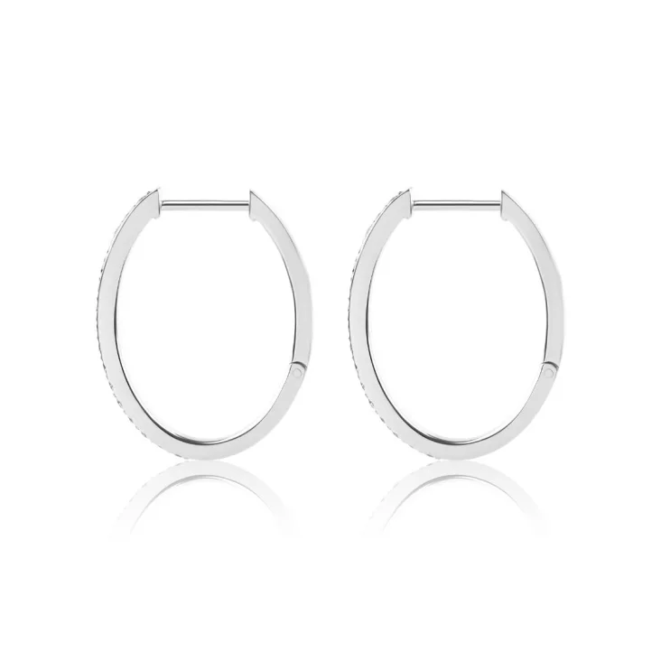 Créoles Excellence Or gris 750/1000 & Diamants 2