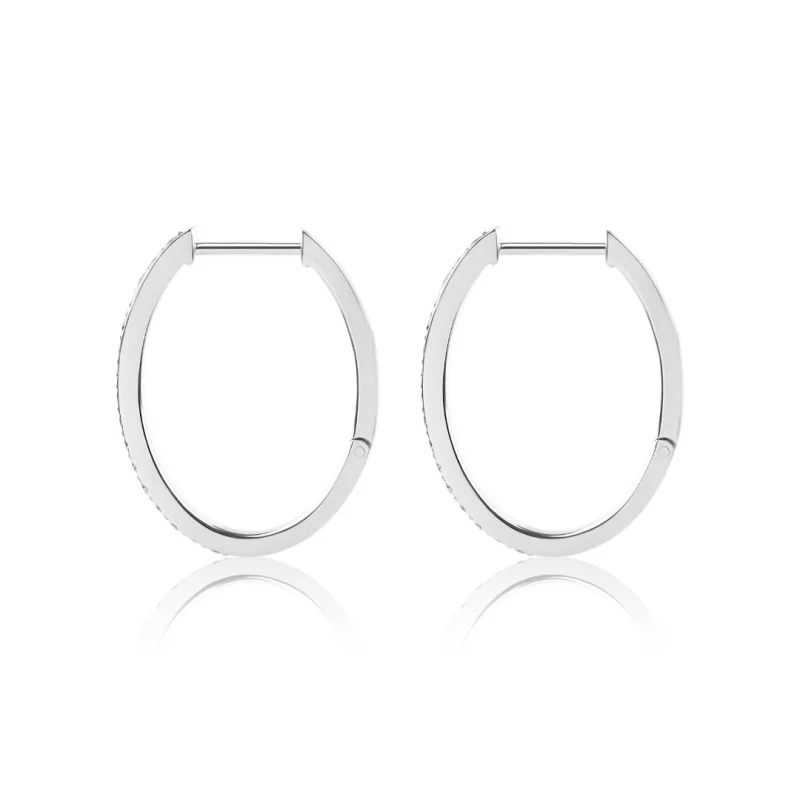 Créoles Excellence Or gris 750/1000 &... Créoles Excellence Or gris 750/1000 &...