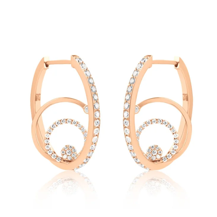 Créoles Excellence Or rose 750/1000 & Diamants