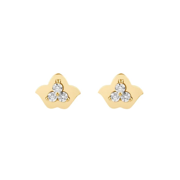 Puces d'oreilles khmissa Excellence Or jaune 750/1000 & Diamants