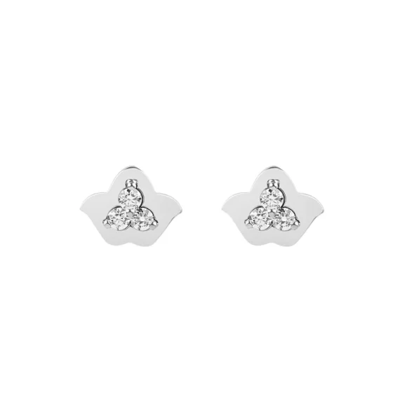 Puces d'oreilles khmissa Excellence Or gris 750/1000 & Diamants
