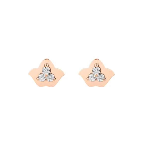Puces d'oreilles khmissa Excellence Or rose 750/1000 & Diamants