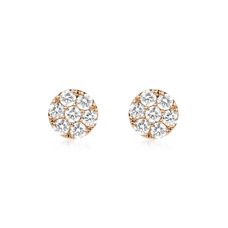 Puces d'oreilles marguerite Excellence Or rose 750/1000 &...