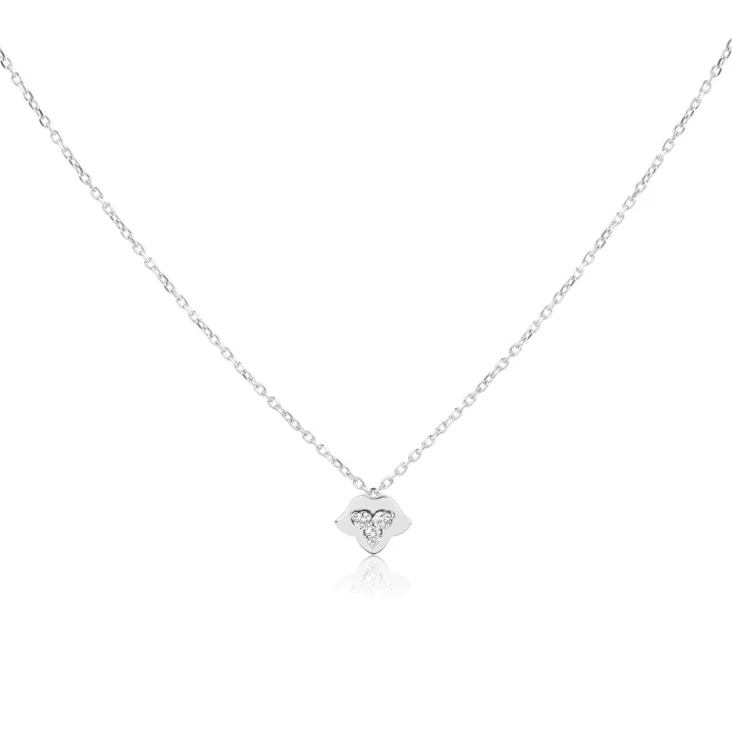 Collier khmissa Excellence Or gris 750/1000 & Diamants